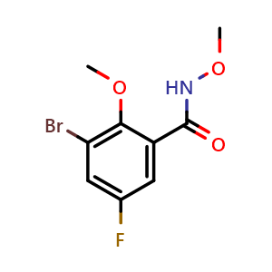 Chemical structure of 3-Bromo-5-fluoro-N,2-dimethoxybenzamide , CAS 2755719-47-0, AChemBlock X177952