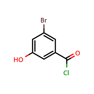 Chemical structure of 3-Bromo-5-hydroxybenzoyl chloride , CAS 1261672-71-2, AChemBlock X177957
