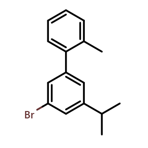 Chemical structure of 3'-Bromo-5'-isopropyl-2-methyl-1,1'-biphenyl , CAS 2755724-05-9, AChemBlock X177970