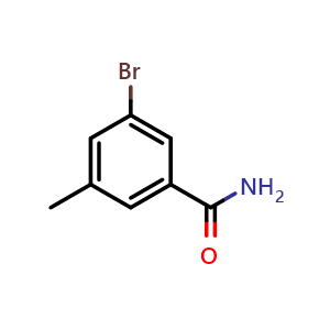 Chemical structure of 3-bromo-5-methylbenzamide , CAS 1007578-82-6, AChemBlock X177976