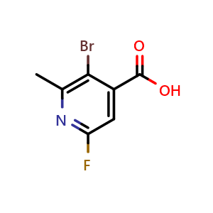 Chemical structure of 3-Bromo-6-fluoro-2-methylisonicotinic acid , CAS 2755718-61-5, AChemBlock X177994