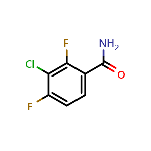 Chemical structure of 3-Chloro-2,4-difluorobenzamide , CAS 886501-21-9, AChemBlock X178027