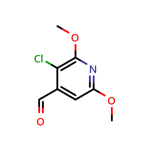 Chemical structure of 3-Chloro-2,6-dimethoxyisonicotinaldehyde , CAS 2764732-30-9, AChemBlock X178037