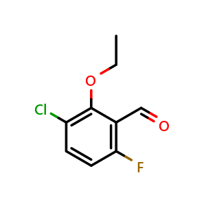 Chemical structure of 3-chloro-2-ethoxy-6-fluorobenzaldehyde , CAS 2386527-02-0, AChemBlock X178041