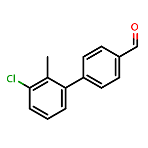 Chemical structure of 3'-Chloro-2'-methyl-[1,1'-biphenyl]-4-carbaldehyde , CAS 1181295-23-7, AChemBlock X178067