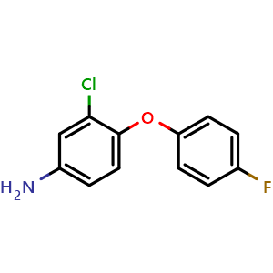 Chemical structure of 3-Chloro-4-(4-fluorophenoxy)aniline , CAS 937608-56-5, AChemBlock X178073
