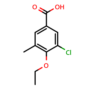 Chemical structure of 3-Chloro-4-ethoxy-5-methylbenzoic acid , CAS 2385198-46-7, AChemBlock X178080