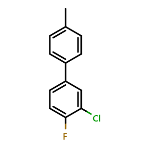 Chemical structure of 3-Chloro-4-fluoro-4'-methyl-1,1'-biphenyl , CAS 2755719-04-9, AChemBlock X178085