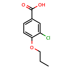 Chemical structure of 3-chloro-4-propoxybenzoic acid , CAS 76327-32-7, AChemBlock X178108