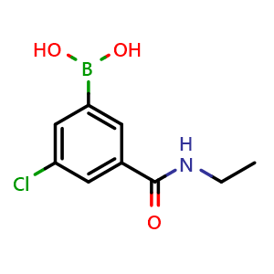 Chemical structure of 3-Chloro-5-(ethylcarbamoyl)phenylboronic acid , CAS 957120-49-9, AChemBlock X178112
