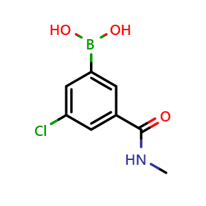 Chemical structure of 3-Chloro-5-(methylcarbamoyl)phenylboronic acid , CAS 957120-51-3, AChemBlock X178113