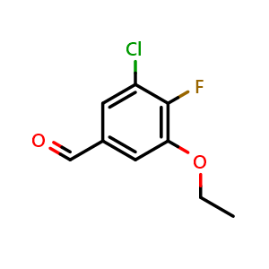 Chemical structure of 3-Chloro-5-ethoxy-4-fluorobenzaldehyde , CAS 2385750-27-4, AChemBlock X178123
