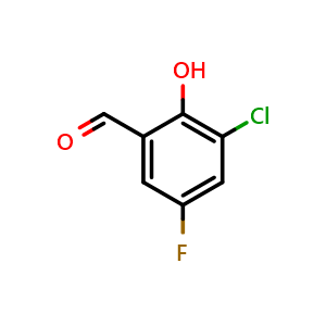 Chemical structure of 3-chloro-5-fluoro-2-hydroxybenzaldehyde , CAS 82128-69-6, AChemBlock X178128