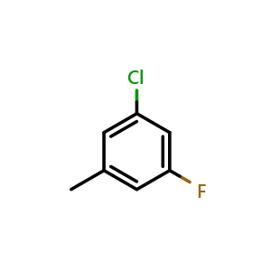 Chemical structure of 3-Chloro-5-fluorotoluene , CAS 93857-90-0, AChemBlock X178134