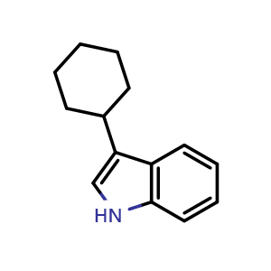 Chemical structure of 3-Cyclohexyl-1H-indole , CAS 100717-32-6, AChemBlock X178148