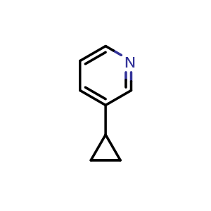 Chemical structure of 3-Cyclopropylpyridine , CAS 188918-72-1, AChemBlock X178156