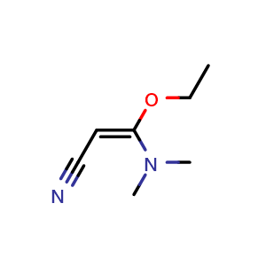 Chemical structure of 3-Dimethylamino-3-ethoxyacrylonitril , CAS 34644-27-4, AChemBlock X178157