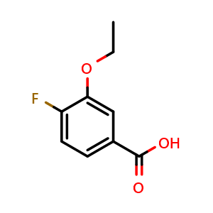 Chemical structure of 3-Ethoxy-4-fluorobenzoic acid , CAS 445026-29-9, AChemBlock X178179