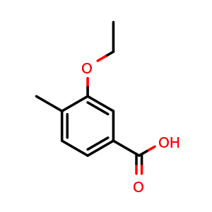 Chemical structure of 3-ethoxy-4-methylbenzoic acid , CAS 1250606-59-7, AChemBlock X178182