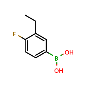Chemical structure of 3-Ethyl-4-fluorophenylboronic acid , CAS 960235-01-2, AChemBlock X178189