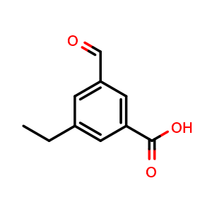 Chemical structure of 3-Ethyl-5-formylbenzoic acid , CAS 1187028-41-6, AChemBlock X178197
