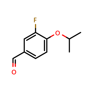 Chemical structure of 3-fluoro-4-(1-methylethoxy)benzaldehyde , CAS 1021231-72-0, AChemBlock X178232