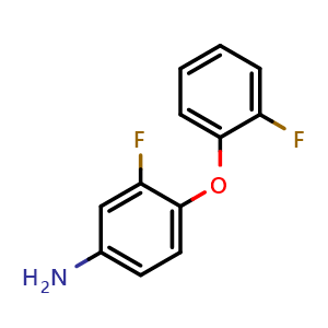 Chemical structure of 3-Fluoro-4-(2-fluorophenoxy)aniline , CAS 946699-01-0, AChemBlock X178233