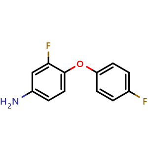 Chemical structure of 3-Fluoro-4-(4-fluorophenoxy)aniline , CAS 937597-91-6, AChemBlock X178234