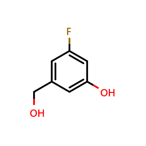 Chemical structure of 3-Fluoro-5-(hydroxymethyl)phenol , CAS 1260762-16-0, AChemBlock X178263
