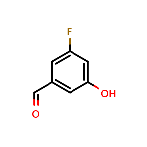 Chemical structure of 3-Fluoro-5-hydroxybenzaldehyde , CAS 1023290-12-1, AChemBlock X178267