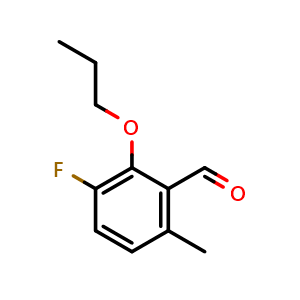 Chemical structure of 3-Fluoro-6-methyl-2-propoxybenzaldehyde , CAS 2734774-27-5, AChemBlock X178275
