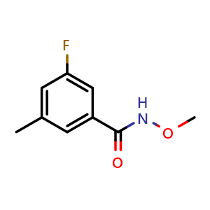 Chemical structure of 3-Fluoro-N-methoxy-5-methylbenzamide , CAS 1566276-89-8, AChemBlock X178285