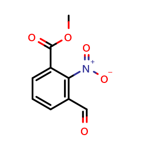 Chemical structure of 3-Formyl-2-nitro-benzoic acid methyl ester , CAS 138229-59-1, AChemBlock X178290