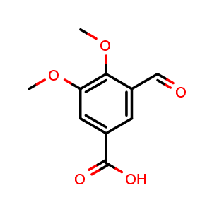 Chemical structure of 3-Formyl-4,5-dimethoxybenzoic acid , CAS 27203-71-0, AChemBlock X178291