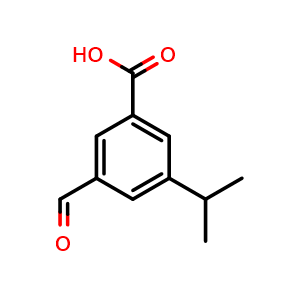 Chemical structure of 3-Formyl-5-isopropylbenzoic acid , CAS 1187028-43-8, AChemBlock X178294
