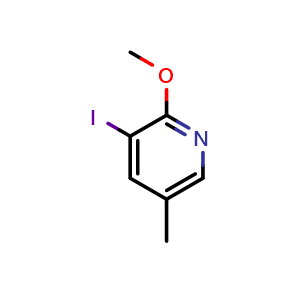 Chemical structure of 3-Iodo-2-methoxy-5-methylpyridine , CAS 1203499-63-1, AChemBlock X178311