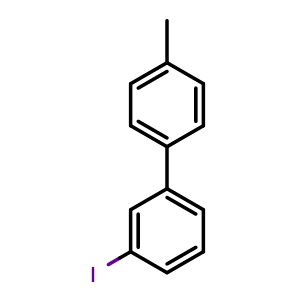 Chemical structure of 3-Iodo-4'-methyl-1,1'-biphenyl , CAS 177490-84-5, AChemBlock X178313