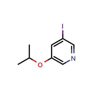 Chemical structure of 3-Iodo-5-isopropoxypyridine , CAS 2137636-18-9, AChemBlock X178317