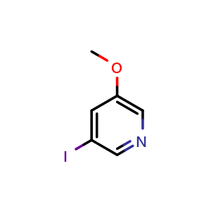 Chemical structure of 3-iodo-5-methoxy-pyridine , CAS 873302-36-4, AChemBlock X178319