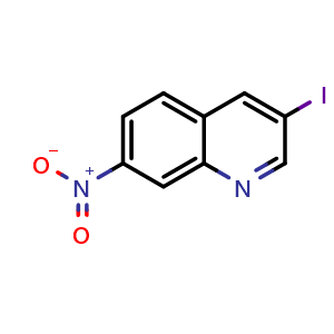 Chemical structure of 3-Iodo-7-nitro-quinoline , CAS 1354223-43-0, AChemBlock X178324
