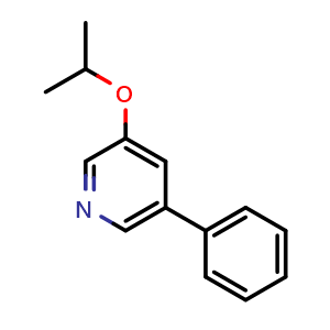 Chemical structure of 3-Isopropoxy-5-phenylpyridine , CAS 2094681-76-0, AChemBlock X178337