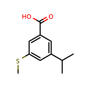 Chemical structure of 3-Isopropyl-5-(methylthio)benzoic acid , CAS 2586126-42-1, AChemBlock X178342