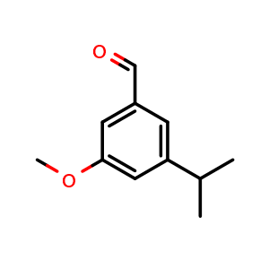 Chemical structure of 3-Isopropyl-5-methoxybenzaldehyde , CAS 1204344-35-3, AChemBlock X178343