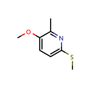 Chemical structure of 3-Methoxy-2-methyl-6-(methylthio)pyridine , CAS 2734774-77-5, AChemBlock X178350