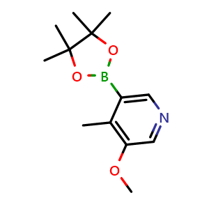 Chemical structure of 3-Methoxy-4-methyl-5-(4,4,5,5-tetramethyl-1,3,2-dioxaborolan-2-yl)pyridine , CAS 2246810-37-5, AChemBlock X178357
