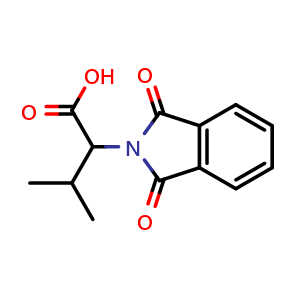 Chemical structure of 3-Methyl-2-(phthalimido)butanoic acid , CAS 5115-65-1, AChemBlock X178368