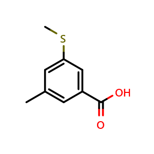 Chemical structure of 3-Methyl-5-(methylthio)benzoic acid , CAS 861560-06-7, AChemBlock X178372
