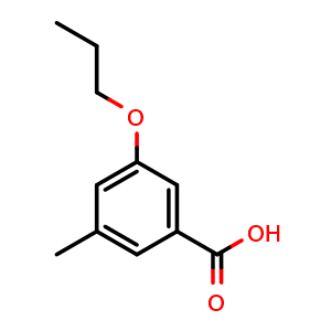 Chemical structure of 3-Methyl-5-propoxybenzoic acid , CAS 1823833-89-1, AChemBlock X178374