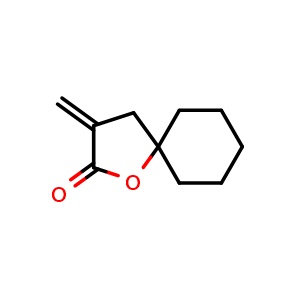 Chemical structure of 3-methylene-1-oxa-spiro[4.5]decan-2-one , CAS 52978-85-5, AChemBlock X178377