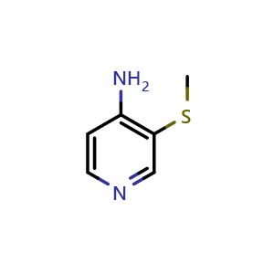 Chemical structure of 3-Methylsulfanylpyridin-4-amine , CAS 1427523-25-8, AChemBlock X178379